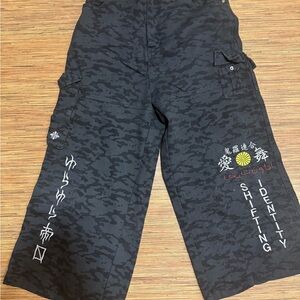Japanese Budo Club Style Camo Pants – Black/Grey）